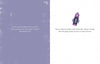 An open book from Schiffer Publishing’s "Where Is My Car?" shows white text on a purple background on the left page, and a pink and purple toy rocket illustration on the right to encourage observation and memory skills.