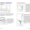 A page from "333 Tips for Sailors" by Schiffer Publishing, Ltd. shows labeled deck diagrams and tips on tow point adjustment, adjustable sheet wagon, spi take-in line, and sheet guide—clear essential advice for every yachtsman.