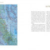 On the left page of "Back Roads of Northern California" by Schiffer Publishing, Ltd. is a Southern California map; the right page introduces California travel with personal stories and photography of redwoods and vineyards.