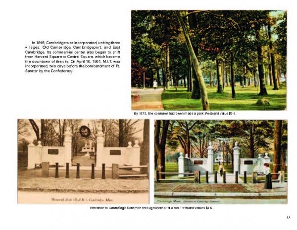 A collage of photos of Cambridge, Massachusetts by Schiffer Publishing, Ltd., inspired by vintage postcards, capturing the city’s timeless charm and vibrant scenes.