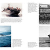 A two-page magazine spread from Schiffer Publishing, Ltd.'s "PT Boats" showcases five black-and-white and color photos of WWII US Navy PT boats at sea and docked, with text on their missions and camouflage patterns.