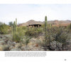 Tucson Perspectives by Schiffer Publishing, Ltd. showcases a desert landscape with tall saguaro cacti, scattered shrubs, a rustic building, and mountains beneath an overcast sky at the Arizona-Sonora Desert Museum in Tucson, Arizona.