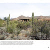 Tucson Perspectives by Schiffer Publishing, Ltd. showcases a desert landscape with tall saguaro cacti, scattered shrubs, a rustic building, and mountains beneath an overcast sky at the Arizona-Sonora Desert Museum in Tucson, Arizona.
