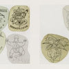 Classic Tattoo Stencils by Schiffer Publishing, Ltd. offers hand-drawn military tattoo and insignia sketches in the classic American style, with eagles, parachutes, banners, skulls, and phrases like US Marine and Death Before Dishonor.