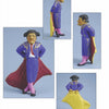 Four views of "Carving a Bull Fighter & the Bull" from Schiffer Publishing, Ltd.—a colorful matador figurine in a purple jacket, pink pants, black hat, and red or yellow cape, inspired by a Mexican bullfight, on a light blue background.