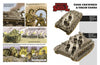 A vivid WWII graphic non-fiction scene from Knights of the Skull, Vol. 1 by Schiffer Publishing, Ltd.: comic-style art with German Panzer forces, Allied soldiers, tank battles, crew positions, and labeled, descriptive illustrations.