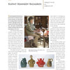 In a pottery studio, a woman crafts clay as three unique teapots sit below—a scene captured in "When the Spirit Speaks" by Schiffer Publishing, Ltd., celebrating the creativity of self-taught Southeastern U.S. artists.