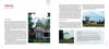 A two-page spread from Notorious New England by Schiffer Publishing, Ltd. explores Stephen King’s historic Bangor home, featuring text and photos of a red Victorian house, water tower, farmhouse, and tree-lined lawn, a highlight of haunted New England.