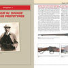 A two-page spread from Schiffer Publishing’s "A Collector’s Guide to the Savage 99 Rifle and its Predecessors" shows a sepia photo of Arthur W. Savage with the heading "Chapter 1," plus text and images of three centerfire rifles, including Model 99 details.