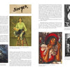 A two-page magazine spread showcases Burr Singer with six artwork images—portraits, a woman applying makeup, and a painter—highlighting her feature in *Emerging from the Shadows, Vol. IV* by Schiffer Publishing, Ltd.