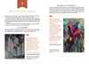 Two pages from "Master Your Craft" by Schiffer Publishing, Ltd. explore starting product design, finding joy in learning, and embracing imperfection, with the right page featuring a colorful abstract flower amid quotes on artisan skills and craftwork.