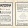 Two pages of an open book titled Vampire Evolution by Schiffer Publishing, Ltd. feature world vampire history and early folklore like Ekkimu and Lamia, with vintage design, decorative borders, and columned text.