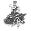 A woman in a ruffled, layered dress and headpiece dances barefoot, her dress swirling around her like a spirit from "Paranormal Mississippi River" by Schiffer Publishing, Ltd.