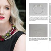 On the left, a woman wears Floral Accessories by Schiffer Publishing, Ltd. On the right, step-by-step photos detail making the necklace, showing tools, materials, and floral design assembly instructions.