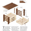 Exploded view diagram from "Home Woodworker Series: 14 Wooden Boxes You Can Make" by Schiffer Publishing, Ltd. shows labeled parts and compartments with technical notes and instructions, highlighting key design features for box making.