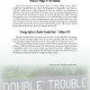 A page from "Folklore of the New Jersey Shore" by Schiffer Publishing, Ltd. explores eerie legends of Ancora and Double Trouble Park, with a faded sign at the bottom reading: Double Trouble State Park.