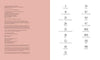 The table of contents of *Two Faced* by Schiffer Publishing, Ltd. lists topics like makeup skills, friendships, being transgender, ADHD, mental health, music, Q&A, and a glossary on a white page, next to a plain pink page.