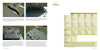 A two-page spread from "Stuart Tank, Vol. 1" by Schiffer Publishing, Ltd. displays close-up WWII Stuart tank parts on the left and a technical specs table for M3 and Stuart light tanks on the right, under the yellow heading "Field Use.