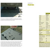 A two-page spread from "Stuart Tank, Vol. 1" by Schiffer Publishing, Ltd. displays close-up WWII Stuart tank parts on the left and a technical specs table for M3 and Stuart light tanks on the right, under the yellow heading "Field Use.