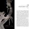 A photo of an intricate ice sculpture of a lizard and dragon, beside a page from "Contemporary Ice Sculpture" by Schiffer Publishing, Ltd., featuring background text on the art's history.