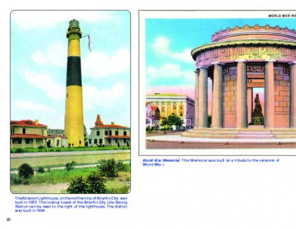 Discover "New Jersey's Southern Shore" by Schiffer Publishing, Ltd.—vintage postcards featuring Absecon Lighthouse and the World War I Memorial. Perfect for postcard collectors and fans of beach communities.