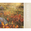 The Art of Weaving a Life by Schiffer Publishing, Ltd. is shown outdoors among autumn leaves with a wooden loom and woven fabric, evoking tapestry weaving. A beige table of contents listing chapters stands beside a large rock and grass.