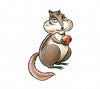 A cartoon chipmunk with puffed cheeks and a sleepy look stands upright holding an acorn, as if pausing during a picture book nature walk. The plain white background highlights the cover of "Are You Sure that Was a Rabbit?" by Schiffer Publishing, Ltd.