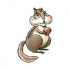 A cartoon chipmunk with puffed cheeks and a sleepy look stands upright holding an acorn, as if pausing during a picture book nature walk. The plain white background highlights the cover of "Are You Sure that Was a Rabbit?" by Schiffer Publishing, Ltd.