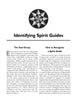 A page from "Contact Your Spirit Guides," featuring sections on the Soul Group and recognizing spirit guides, a geometric mandala design at the top, and guidance on channeling Spirit Guidance Cards.