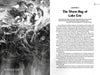 Black-and-white illustration of a wild storm over water; ghostly female figures rise from the waves. On the right, a book page titled “The Storm Hag of Lake Erie” from Campfire Tales Great Lakes by Schiffer Publishing, Ltd. evokes Great Lakes legends.