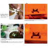 Metal Jewelry Techniques by Schiffer Publishing, Ltd. illustrates four jewelry making steps: cleaning holes in a metal animal shape, kiln firing, cooling the piece, and preparing paints with a finished painted design visible.