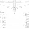 A top-view line drawing of the Douglas XB-19 appears on a Schiffer Publishing, Ltd. manual page, with specification tables, instructions, part lists, and CHAPTER 7 XB-19 Construction and Description as the chapter title.