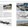 A magazine spread by Schiffer Publishing, Ltd. spotlights the Twin Cessna with text and five photos—two on the ground, three in flight—highlighting different angles and liveries, plus captions and general aviation details for a complete layout.