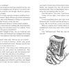 Two book pages with text. The right page shows a black and white illustration of a magic John Adams bobblehead in a suit. From "John Adams and the Magic Bobblehead" by Schiffer Publishing, Ltd.—a fun pick for young history fans.