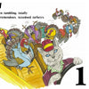 Willie the Taxi Cat by Schiffer Publishing, Ltd. features Willie in a red cap driving a yellow car as ten tuxedoed turkeys tumble out. The text reads, "Ten tumbling, totally tremendous, tuxedoed turkeys," with the number 10 in the corner.