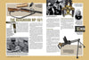 A magazine spread from Schiffer Publishing, Ltd.’s "German Submachine Guns, 1918–1945" showcases the Bergmann MP 18/1 with historic soldier photos, gun close-ups, technical diagrams, and detailed captions.