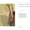 A cropped painting shows the lower half of a person in muted, geometric clothes. On the right, text reads "Disrupted Realism" by Schiffer Publishing, Ltd., highlighting contemporary artists in figurative painting below.