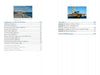 Two pages from Schiffer Publishing, Ltd.'s "Lighthouses and Coastal Attractions of Southern New England": the left lists North Shore and southern New England lighthouses under a photo of Eastern Point Light; the right shows appendices, bibliography, and a sailboat photo.