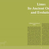The Story of Lime and the Lime Kilns of Lancaster County by Schiffer Publishing, Ltd. features a page with an olive green background, white text, and a subtle horse-drawn cart, reflecting the early history of agricultural lime use.