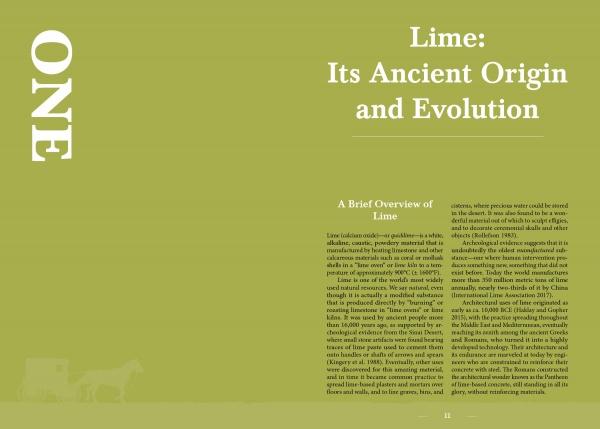 The Story of Lime and the Lime Kilns of Lancaster County by Schiffer Publishing, Ltd. features a page with an olive green background, white text, and a subtle horse-drawn cart, reflecting the early history of agricultural lime use.