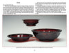Three Avon's 1876 Cape Cod Collection deep red glass bowls by Schiffer Publishing, Ltd. with intricate patterns are displayed against a pale background. The bowls vary in size, with text descriptions above them.