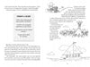 Two book pages from *Just One Thing!* by Schiffer Publishing, Ltd.: Left shows a Create a Biome activity and a child smelling paper; right has story text, doodles of a climber, and kids sailing—ideal for ages 8-12 who enjoy funny, hand-drawn books.
