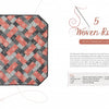 The Fiona Quilt Block by Schiffer Publishing, Ltd. features woven rust, black, and gray rectangles in a geometric pattern with a thin black border—ideal for beginner quilters or anyone seeking fresh quilt inspiration.