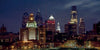 Capture the beauty of Philadelphia with Schiffer Publishing, Ltd.'s "Philadelphia," showcasing the city skyline at dusk—illuminated skyscrapers like the PSFS building and Liberty Place shine against a dramatic night sky. Ideal for photography lovers.
