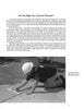 A construction worker in a hard hat uses hand tools to smooth wet concrete pavement. Surrounding text discusses "Concrete Flatwork" by Schiffer Publishing, Ltd. An inset depicts hands holding flatwork tools.