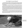 A construction worker in a hard hat uses hand tools to smooth wet concrete pavement. Surrounding text discusses "Concrete Flatwork" by Schiffer Publishing, Ltd. An inset depicts hands holding flatwork tools.