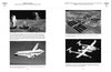 A book spread from "Conquest of the Skies" by Schiffer Publishing, Ltd. showcases four black-and-white photos: an Apollo astronaut on the Moon, the ISS, the Space Shuttle Enterprise, and SpaceShipOne—key aviation milestones.