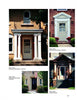 A collage titled "Entryways and Doorways" by Schiffer Publishing, Ltd. displays five unique front door styles from Sherwood and Kaukauna, Wisconsin, each with distinct columns, steps, and decorative details.