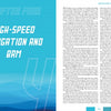 A two-page spread from the Water Jet Shiphandler's Guide by Schiffer Publishing, Ltd.: left page features a blue gradient with "CHAPTER FOUR: HIGH-SPEED NAVIGATION AND BRM" in bold white; right displays two columns and blue page number 63.