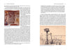 Two pages from The Watch at Peaked Hill by Schiffer Publishing, Ltd.: a man with a red flag and figures, plus a sketch of a bird-watching hut on stilts—capturing Cape Cod’s dune shacks and unique spirit.